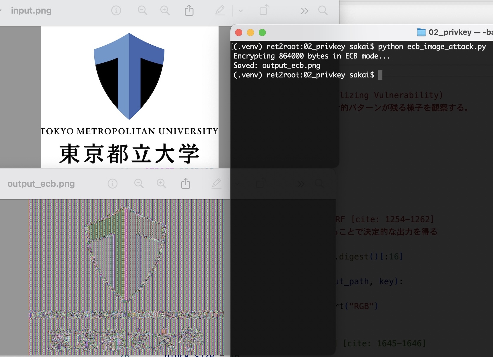 ECBモードによる画像暗号化の失敗例